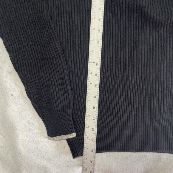 Collars & Co Mens Holland 1/4 Zip Hoodie Small Black Cashmere Blend New - Picture 3 of 6